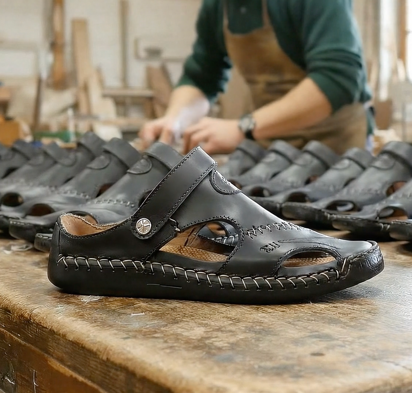 Orthopädische Ledersandalen